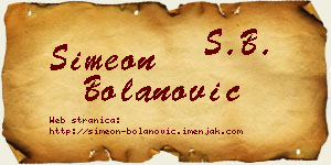 Simeon Bolanović vizit kartica
